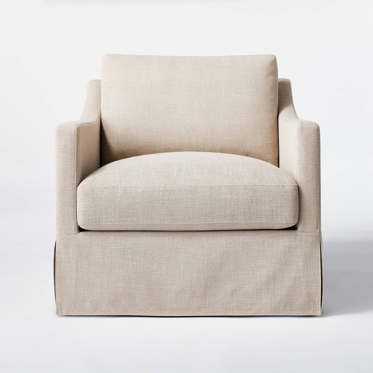 Vivian Park Upholstered Swivel Chair Mushroom Linen - Threshold™ designed with Studio McGee: Co... | Target