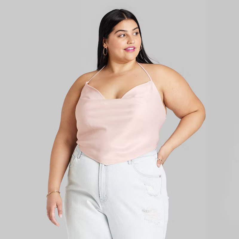 Women's Satin Cowl Neck Scarf Halter Top - Wild Fable™ | Target