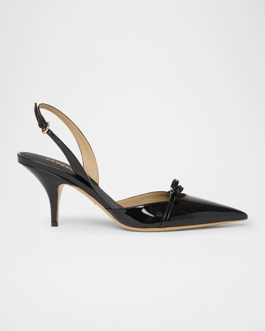 Ferragamo Gylla Patent Bow Slingback Pumps | Neiman Marcus