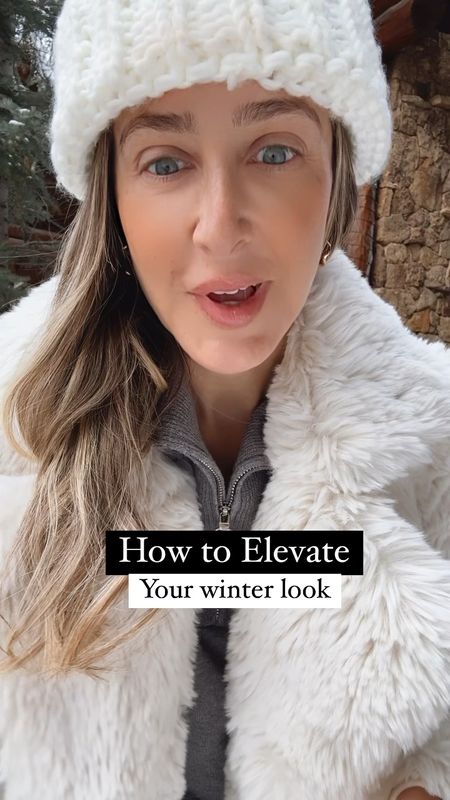 How to elevate your winter outfit ❄️ Cozy e very chic fury white coat , Amazon pants and sweater set , Ugg boots , a designer bag , beanies and a nice pair of shades 
I am wearing a size small on everything . All run tts 


#LTKSeasonal #LTKstyletip #LTKover40