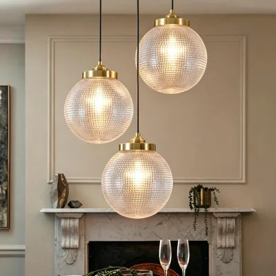 3 - Light Adjustable Glass Globe Pendant Light | Wayfair North America