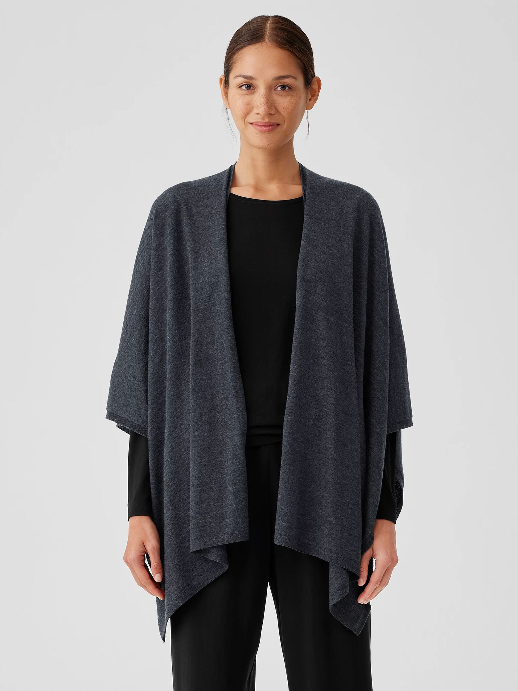 Fine Merino Jersey Poncho in Our Regenerative Wool | Eileen Fisher