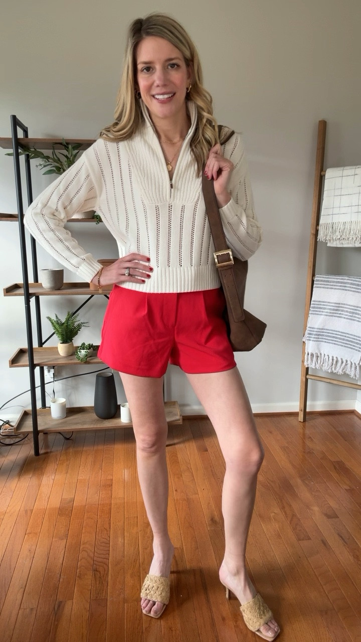 This cream quarter zip sweater pairs so well with nearly any bottom and transitions so nicely into spring! 👏🌸

I can’t decide if I like it better with high rise red shorts or the viral sailor side leg denim pants! Which do you prefer?! 



#LTKWorkwear #LTKFindsUnder50