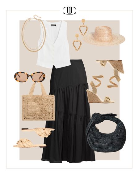 Here are ten summer capsule wardrobe looks from a small collection of clothing and accessories to create a variety of looks.   

Summer capsule, capsule wardrobe, casual look, hat, vest, skirt, sandals, wedge sandals, bag, tote, necklace earrings, sunglasses

#LTKover40 #LTKstyletip #LTKshoecrush