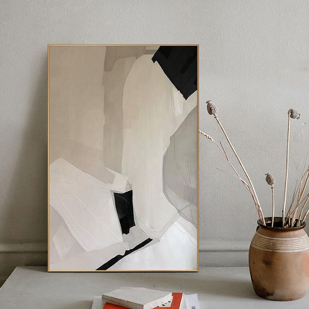 Large Milimalist Abstract Painting,Beige White Minimalist Painting On Canvas,Textured Painting Ab... | Etsy (US)
