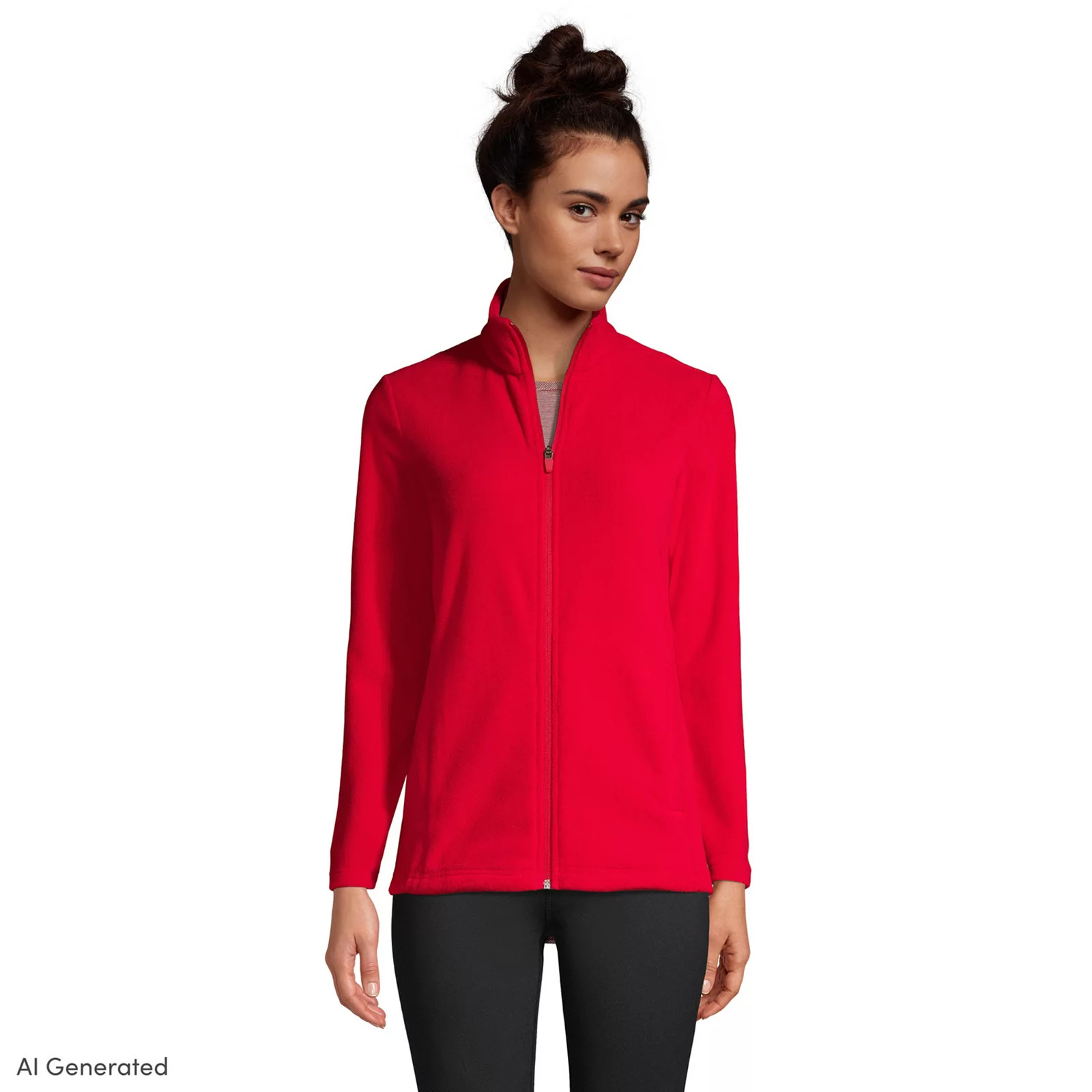 Women's Lands' End Full-Zip Fleece Jacket, Size: Small Tall, Rich Red | Kohl's