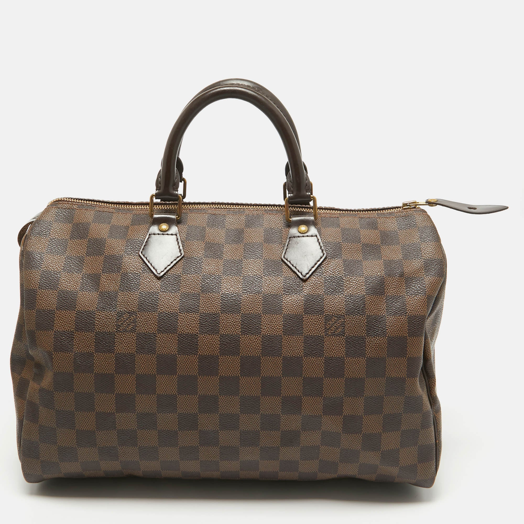 Louis Vuitton Damier Ebene Canvas Speedy 35 Bag | Shop Simon