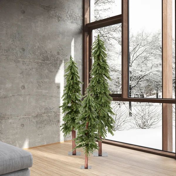 Natural Alpine 3 Piece Artificial Christmas Tree Set | Wayfair North America