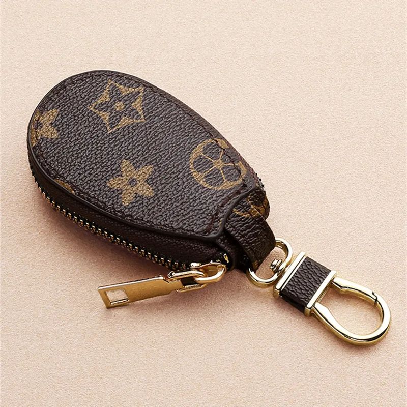 Car Keys Bag Keychains Rings Brown Flower Plaid PU Leather Gold Metal Keyrings Holder Pendant Cha... | DHGate
