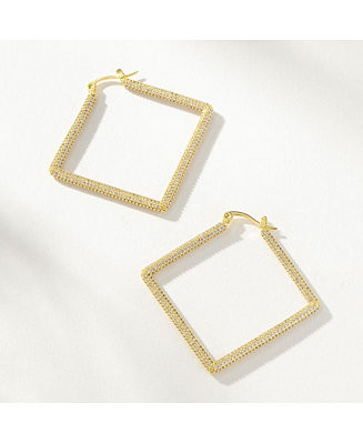 14K Gold-Plated Cubic Zirconia Girl Boss Hoop Earrings 2.0 | Macy's