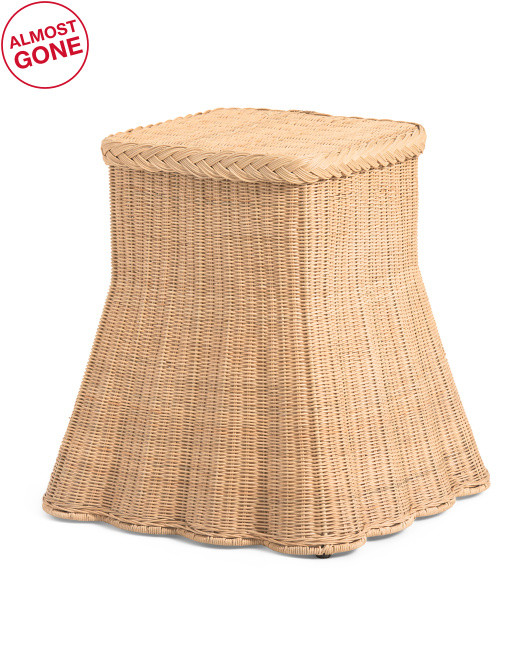 21x22 Cullman Square Rattan Scallop Accent Table | TJ Maxx