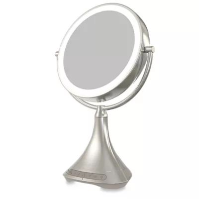 iHome® 1X/7X Portable Double-Sided 9-Inch Vanity Mirror with Bluetooth® Speaker | Bed Bath & Beyond