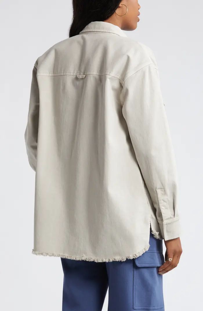 Frayed Oversize Twill Workwear Shirt | Nordstrom