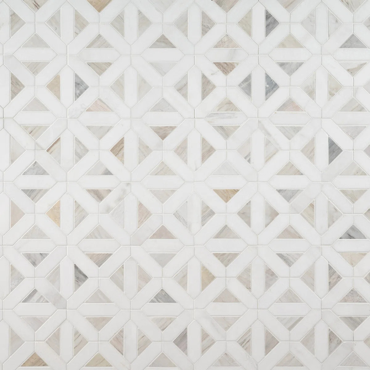 Auralie Geometric 12 in. x 12 in. Polished Marble Mosaic Floor and Wall Tile | Wayfair North America