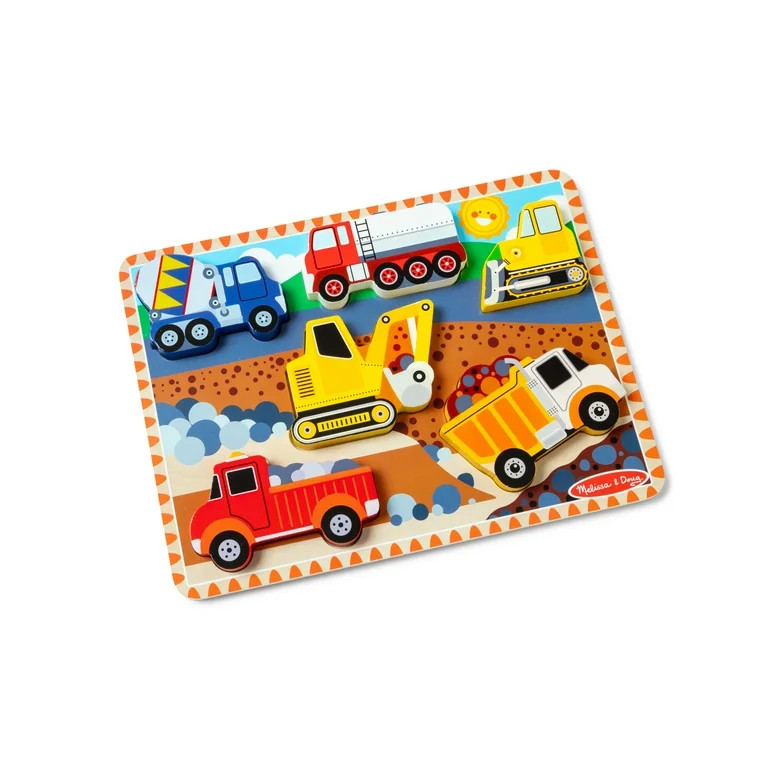 Melissa & Doug Construction Vehicles Wooden Chunky Puzzle (6 pcs) - FSC-Certified Materials | Walmart (US)
