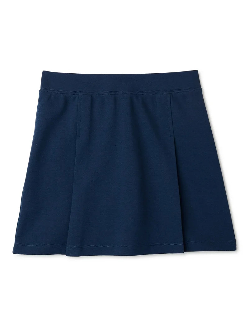 Wonder Nation Girls School Uniform Stretch Ponte Knit Scooter Skirt, Sizes 4-16 & 8-18 Plus - Wal... | Walmart (US)