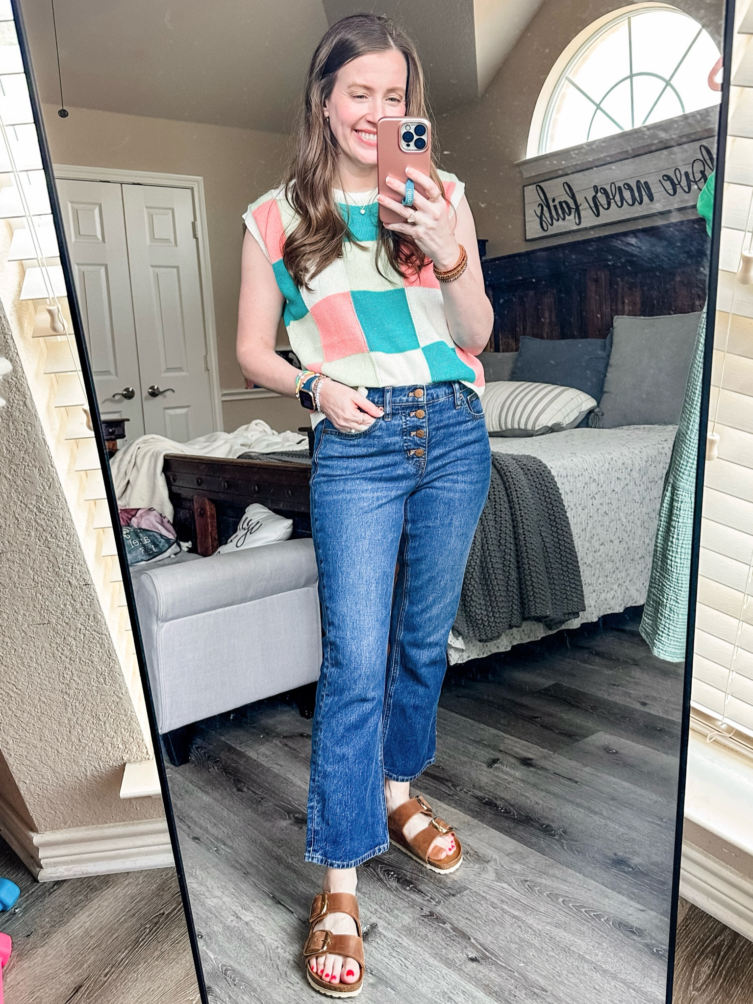 Yall…my #hocautumn self is LOVING this sleeveless sweater from &merci! Perfect for summer with my #jcrew jeans and #birkenstock big buckle sandals!

#LTKShoeCrush #LTKSaleAlert #LTKStyleTip