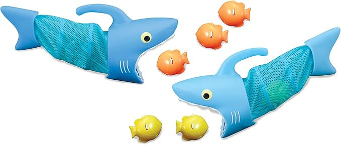Melissa & Doug Sunny Patch Spark Shark Fish Hunt Pool Game With 2 Nets and 6 Fish to Catch | Amazon (US)