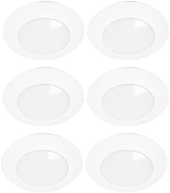 Halo 6 inch Recessed LED Disc Ceiling & Wall Light – Surface Mount – 3000K - White – 6 Pack | Amazon (US)