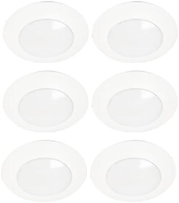 Halo 6 inch Recessed LED Disc Ceiling & Wall Light – Surface Mount – 3000K - White – 6 Pack | Amazon (US)