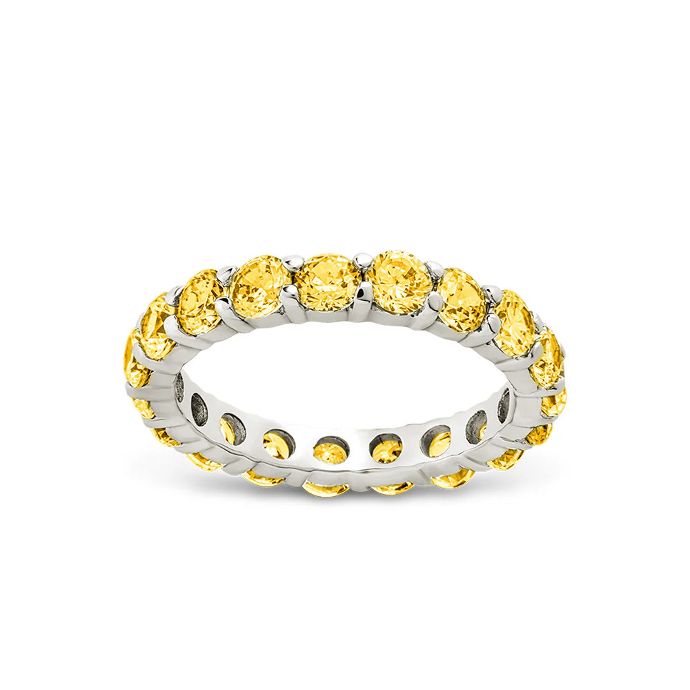 Sterling Silver Gracie Canary CZ Eternity Ring | Sterling Forever
