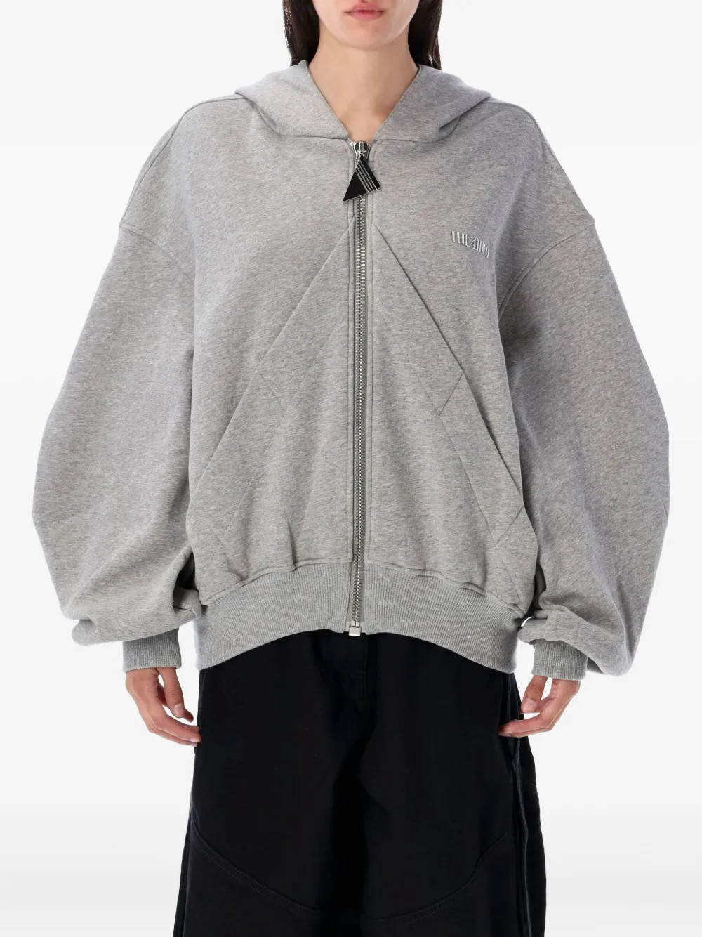 The Attico triangle-zip hoodie - Grey | Farfetch Global