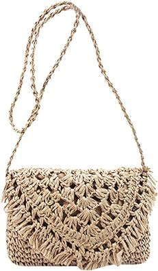 Van Caro Women’s Cotton Crochet Tassel Shoulder Purse Bohemian Messenger Bag | Amazon (US)