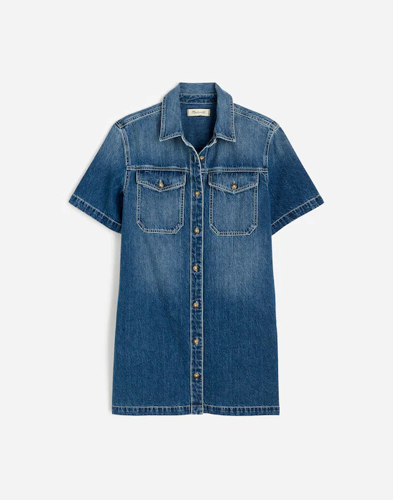 Denim Boxy Shirtdress in Demarco Wash | Madewell | Madewell