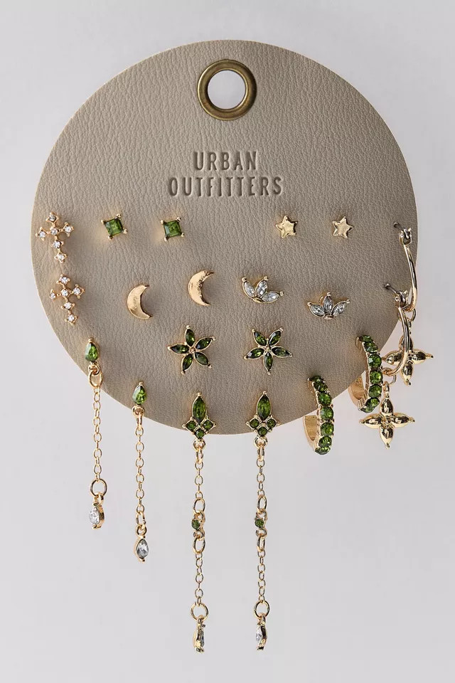 Midnight Mix & Match Multi Earrings Set in Silver, Women's at Urban Outfitters | Urban Outfitters (US and RoW)