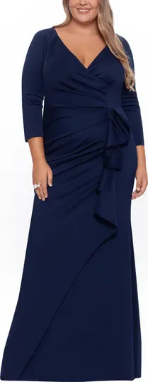 Xscape Side Ruched Scuba Gown | Nordstrom