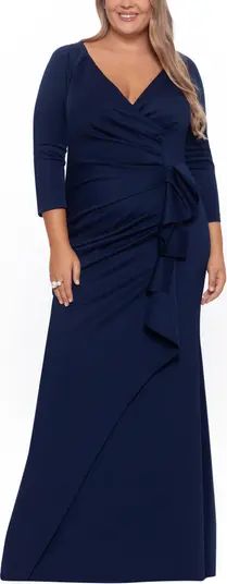 Xscape Side Ruched Scuba Gown | Nordstrom