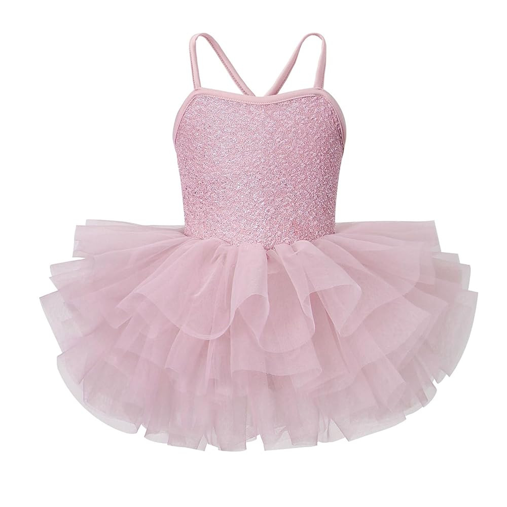 Tutu.kk Toddler Girls Sparkly Sequin Ballet Leotards Tutu Dress Dance Costume Ballerina Outfits | Amazon (US)