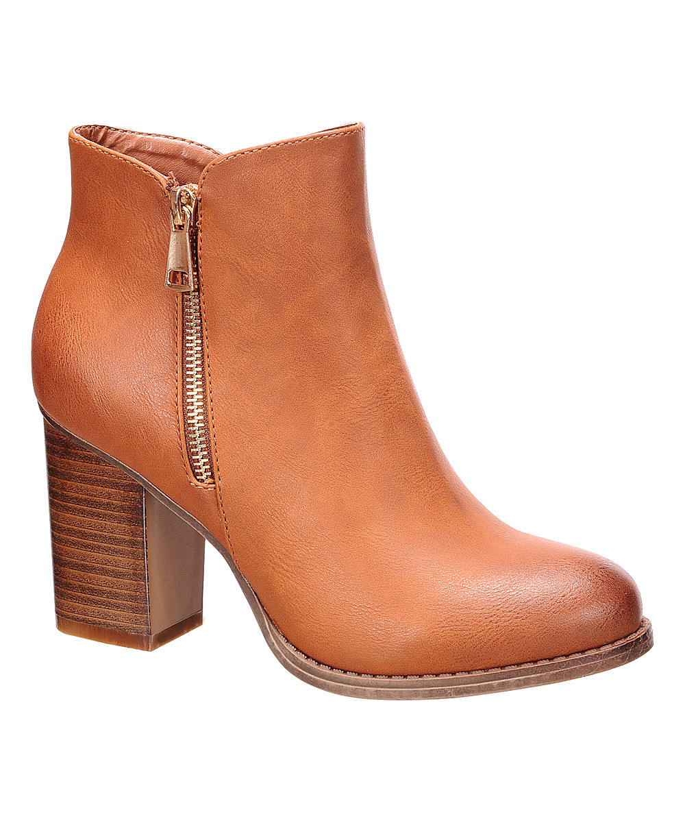 Nature Breeze Women's Casual boots DARK - Dark Tan Cache Bootie - Women | Zulily