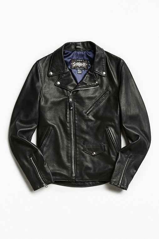 Schott X UO Pebbled Leather Perfecto Jacket,BLACK,S | Urban Outfitters US