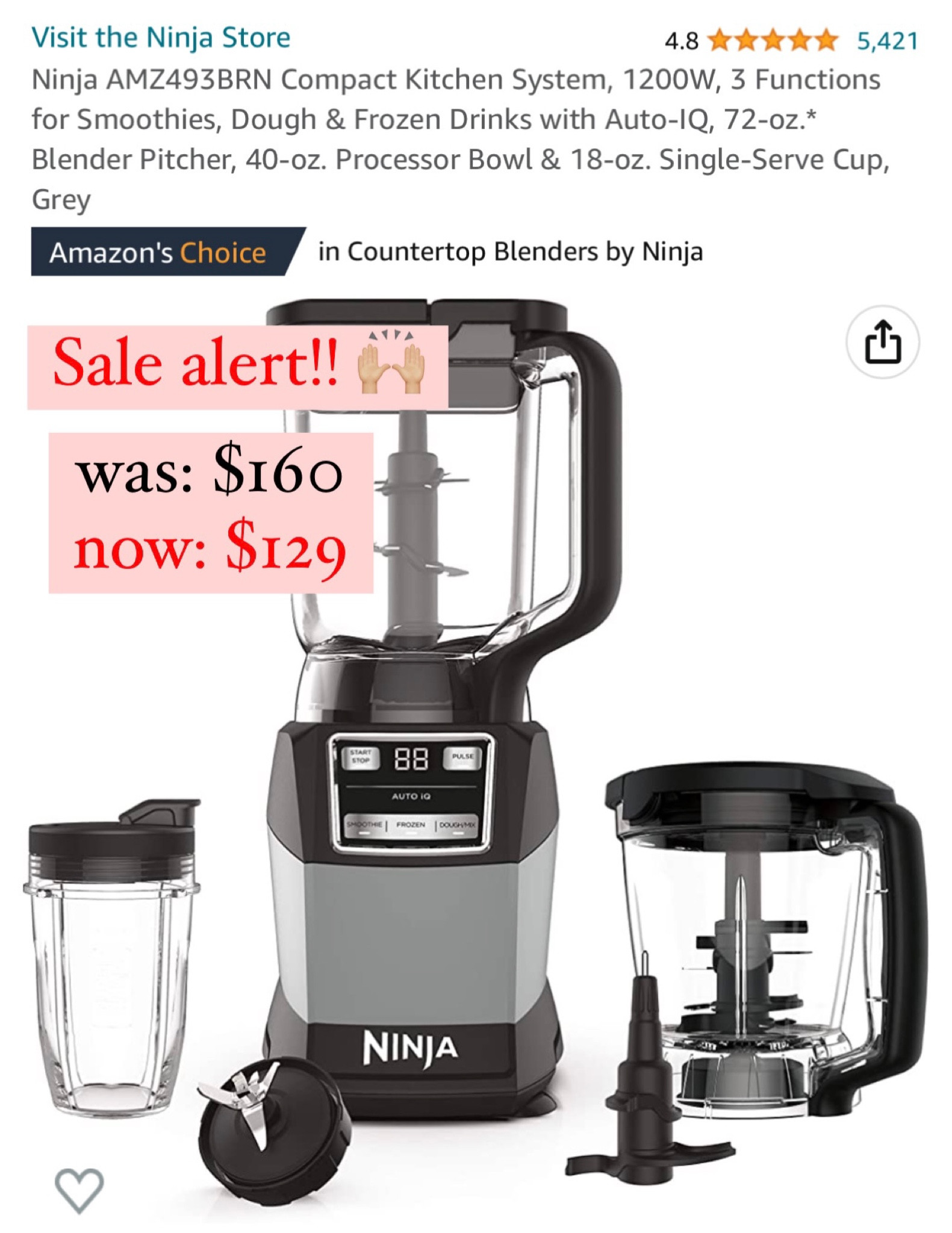 Ninja blender on sale from Amazon 

#LTKsalealert #LTKGiftGuide #LTKhome
