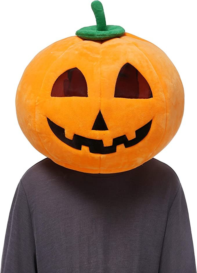 Plush Halloween Pumpkin Head Mask Mascot Costume | Amazon (US)