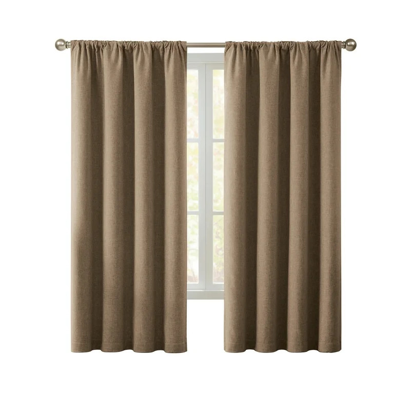 My Texas House Solid Woodsmoke Rod Pocket Back Tab Blackout Curtain Panel, 52" x 84" | Walmart (US)