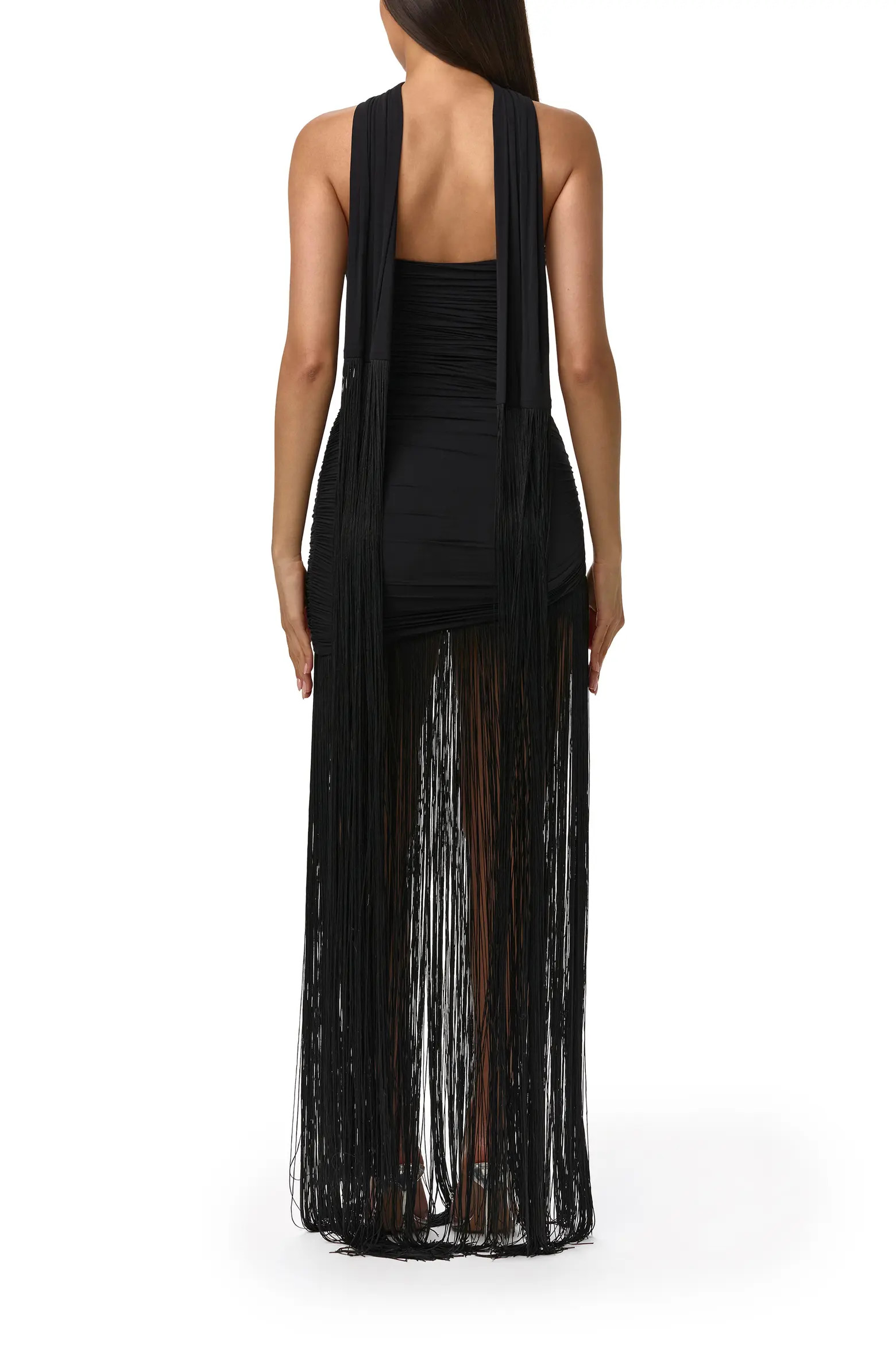 Naked Wardrobe Fringe Hem Ruched Strapless Dress (Women) | Nordstrom | Nordstrom