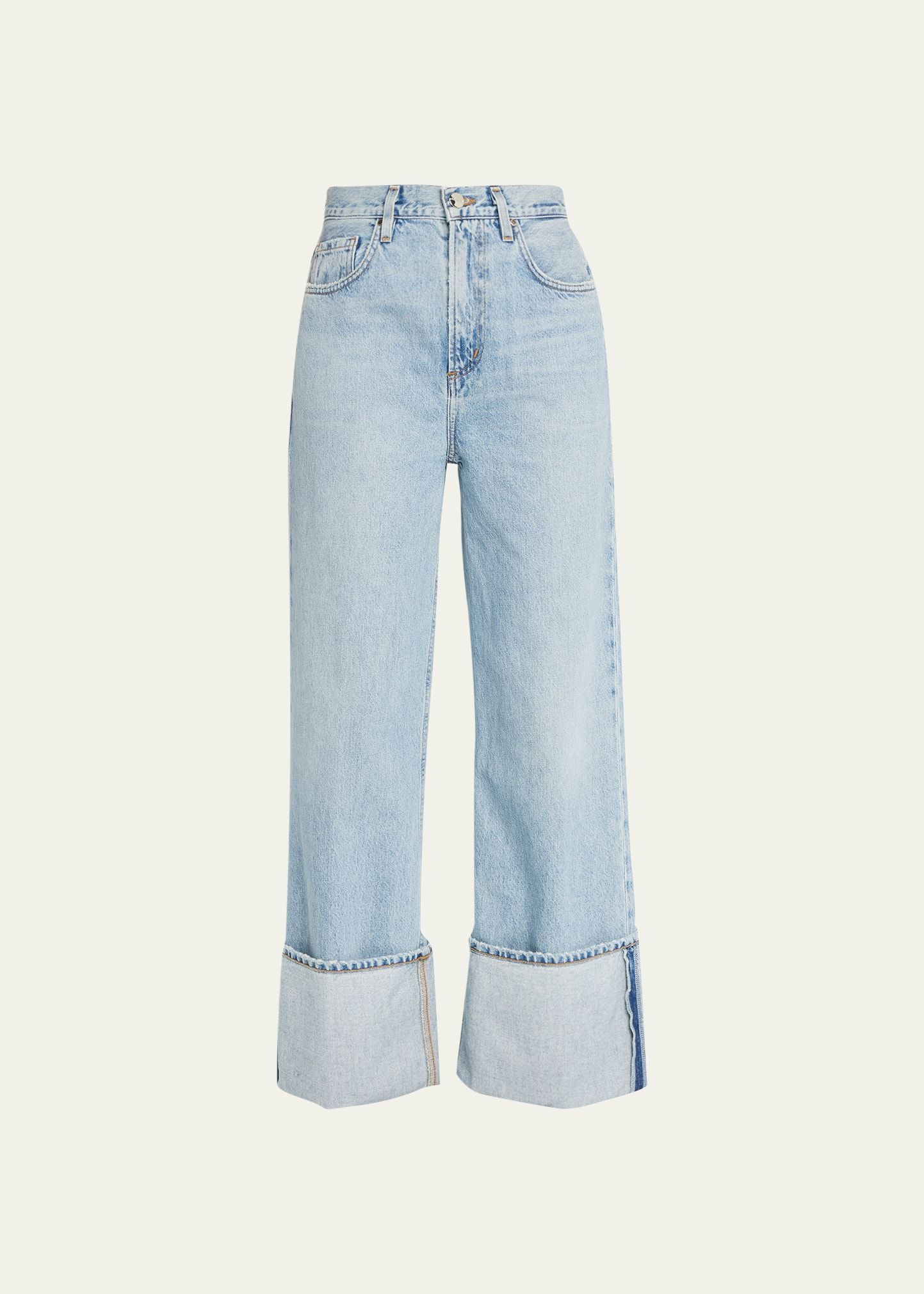 Goldsign The Astley Wide Straight Cuffed Jeans | Bergdorf Goodman