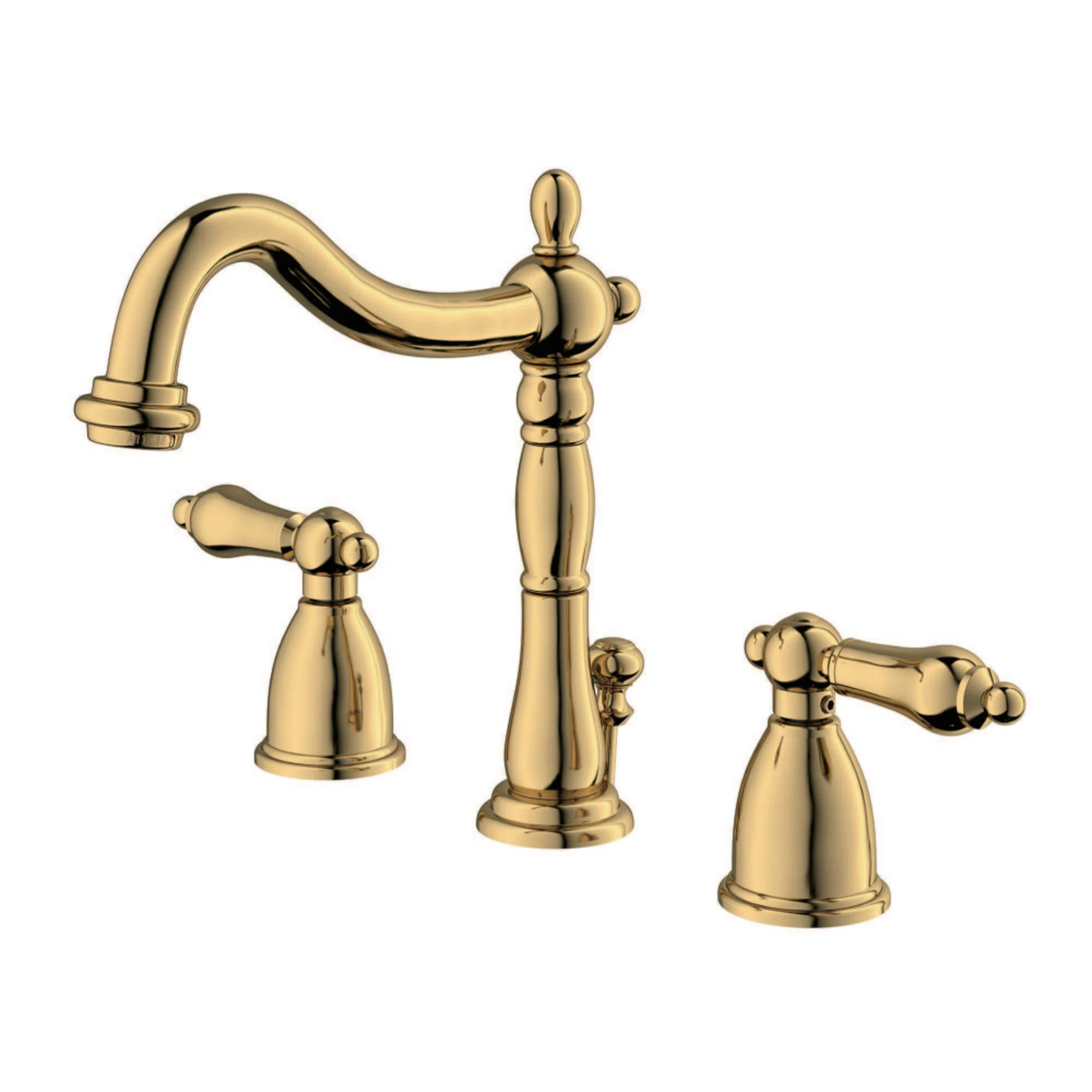 Kingston Brass Heritage Two-Handle 3-Hole Deck Mount Widespread Bathroom Faucet with Pop-Up Drain... | Wayfair North America