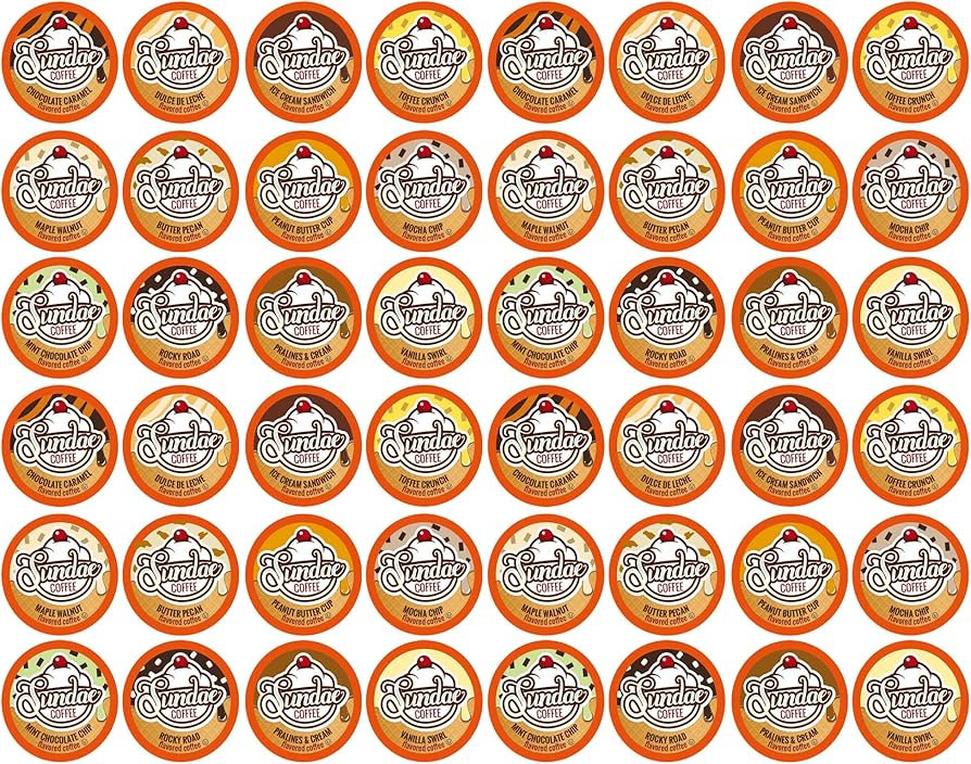 Sundae Ice Cream Flavored Coffee Pods, Compatible with 2.0 Keurig K-Cup Brewer, 48 Count (Assorte... | Amazon (US)