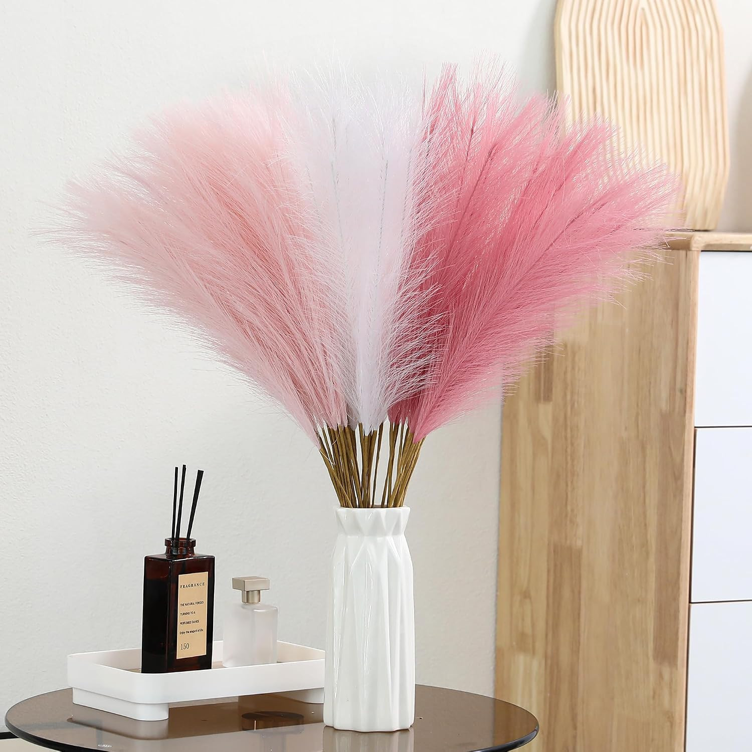 Wertuirk 30pcs Faux Pampas Grass - 24 Inch Pink Pampas Grass Home Decor | Amazon (US)