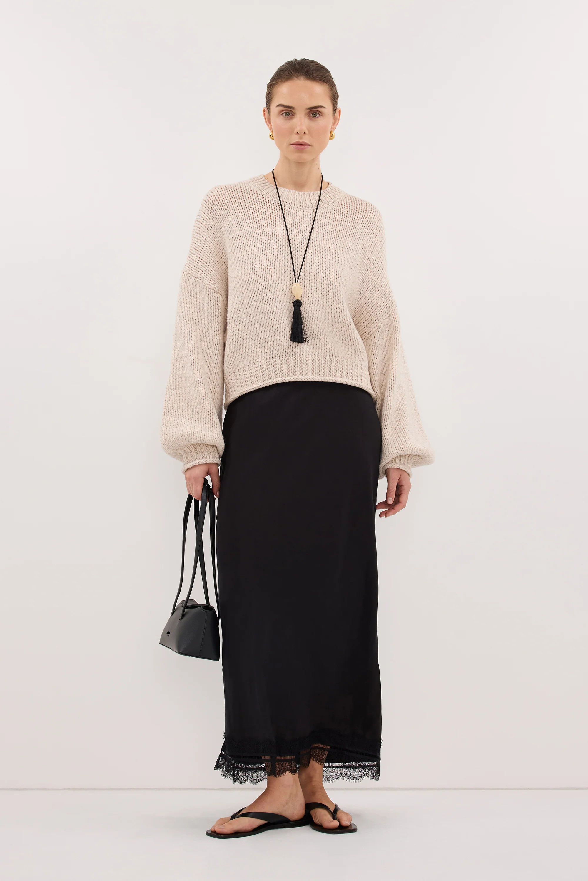 ROSA CHALK CROPPED KNIT JUMPER | DISSH
