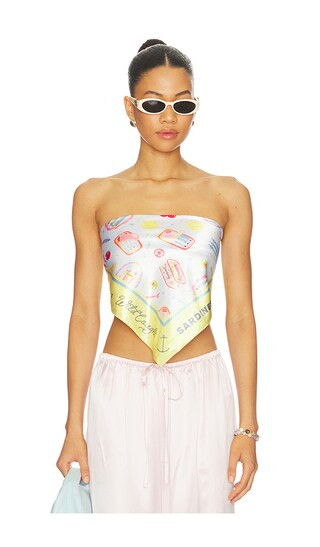 Wild Caught Sardines Silky Bandana in Yellow | Revolve Clothing (Global)