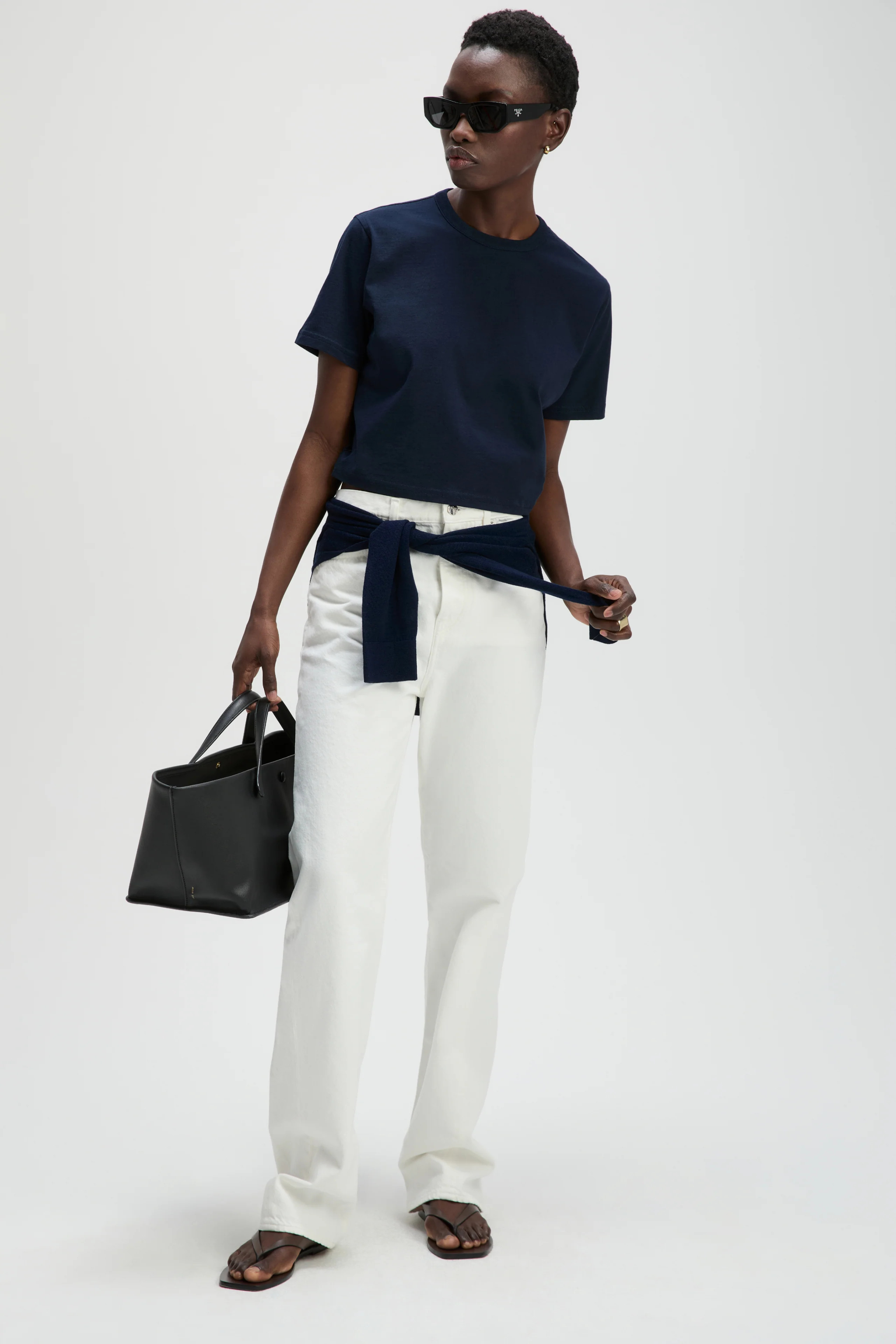 The Cropped Perfect Tee in Navy | Sold Out NYC