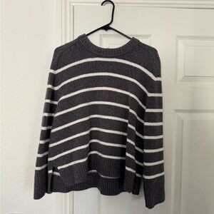 Abercrombie Madeline Sweater Grey White Stripe | Poshmark