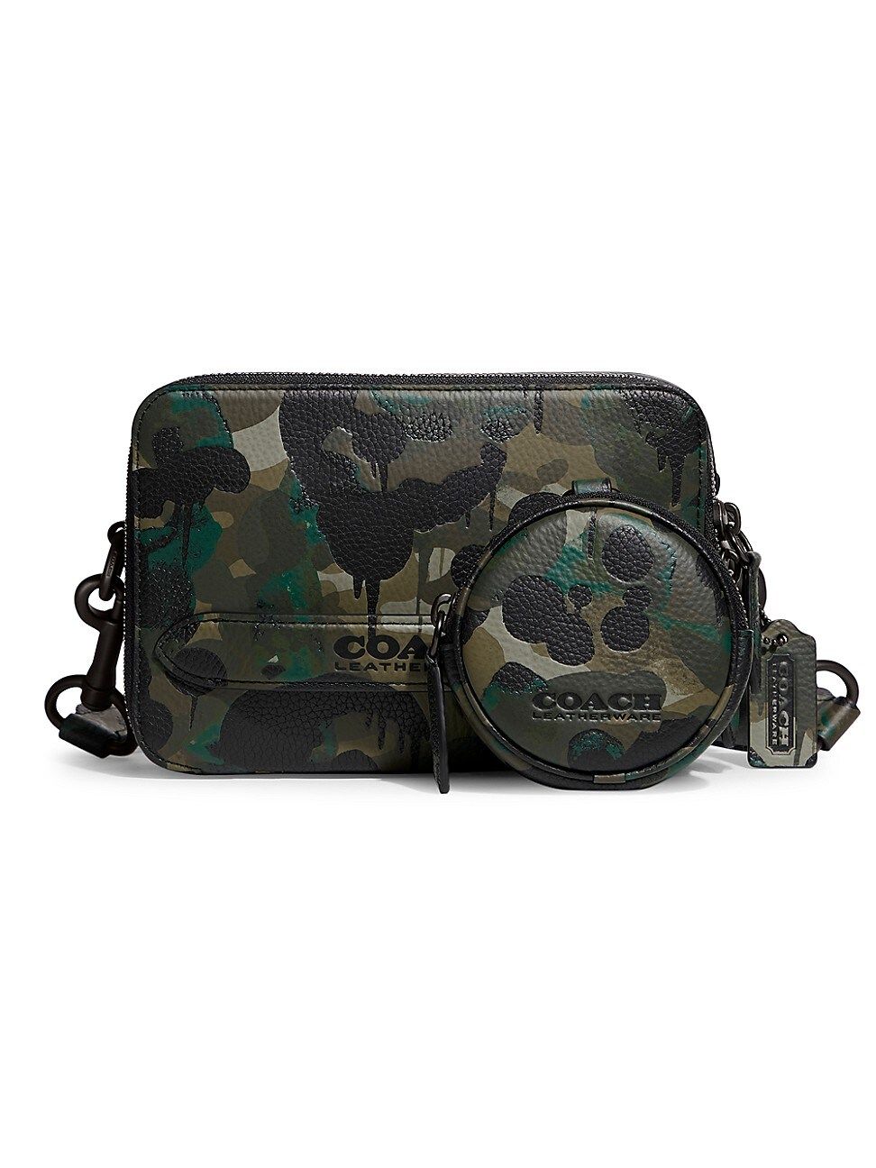 COACH Charter Camo-Coated Pebble Leather Messenger Bag | Saks Fifth Avenue