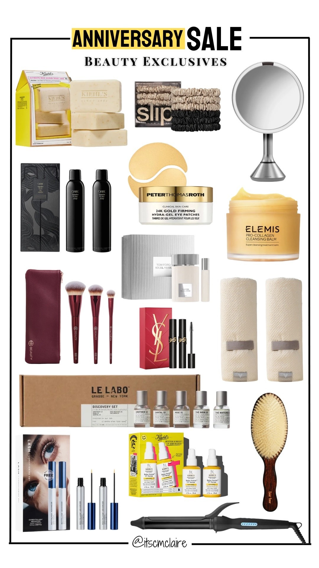 Things I use every single day:
• khiels body soap 5+ years now
• simple human mirror 5+ years now
• slip silk hair tie (I attribute my healthy hair to this)
• Elemis cleansing balm
• Oribe hairspray 

I have and love the Tom Ford fragrance and also have and love the Le Labo fragrances.

I’m a huge fan of the YSL lash clash and I’ve used the eyelash serum religiously for years (I’m going to restart using it again). 

I purchased the makes up brushes for the first time last summer and love them. 

#nsale

#LTKSaleAlert #LTKBeauty #LTKMidsize