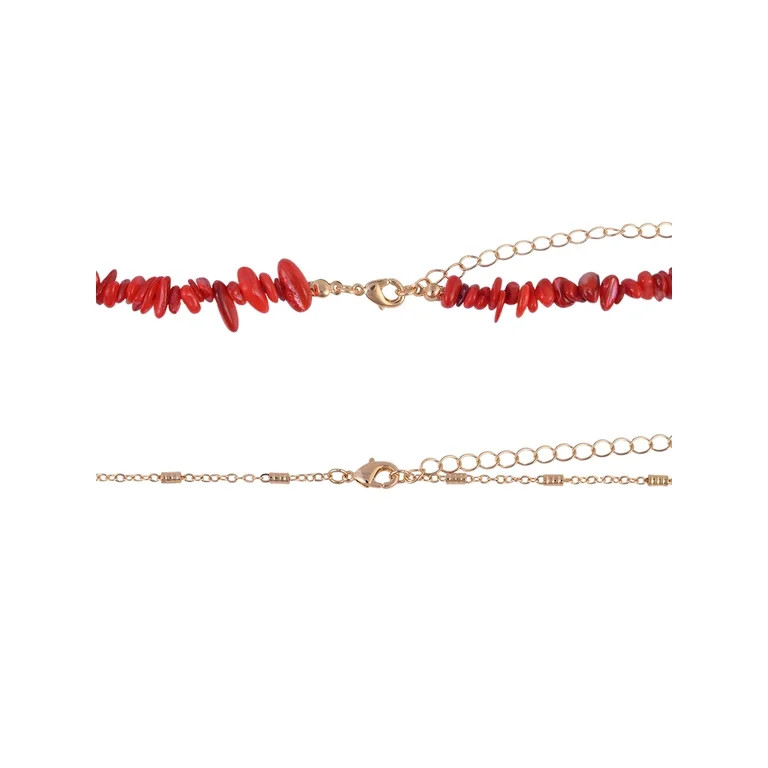 Time and Tru Goldtone Shells and Sealife Charms Layered Necklace - Walmart.com | Walmart (US)