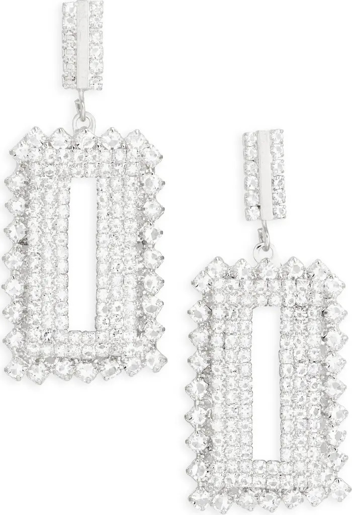 Tasha Pavé Crystal Rectangular Drop Earrings | Nordstromrack | Nordstrom Rack